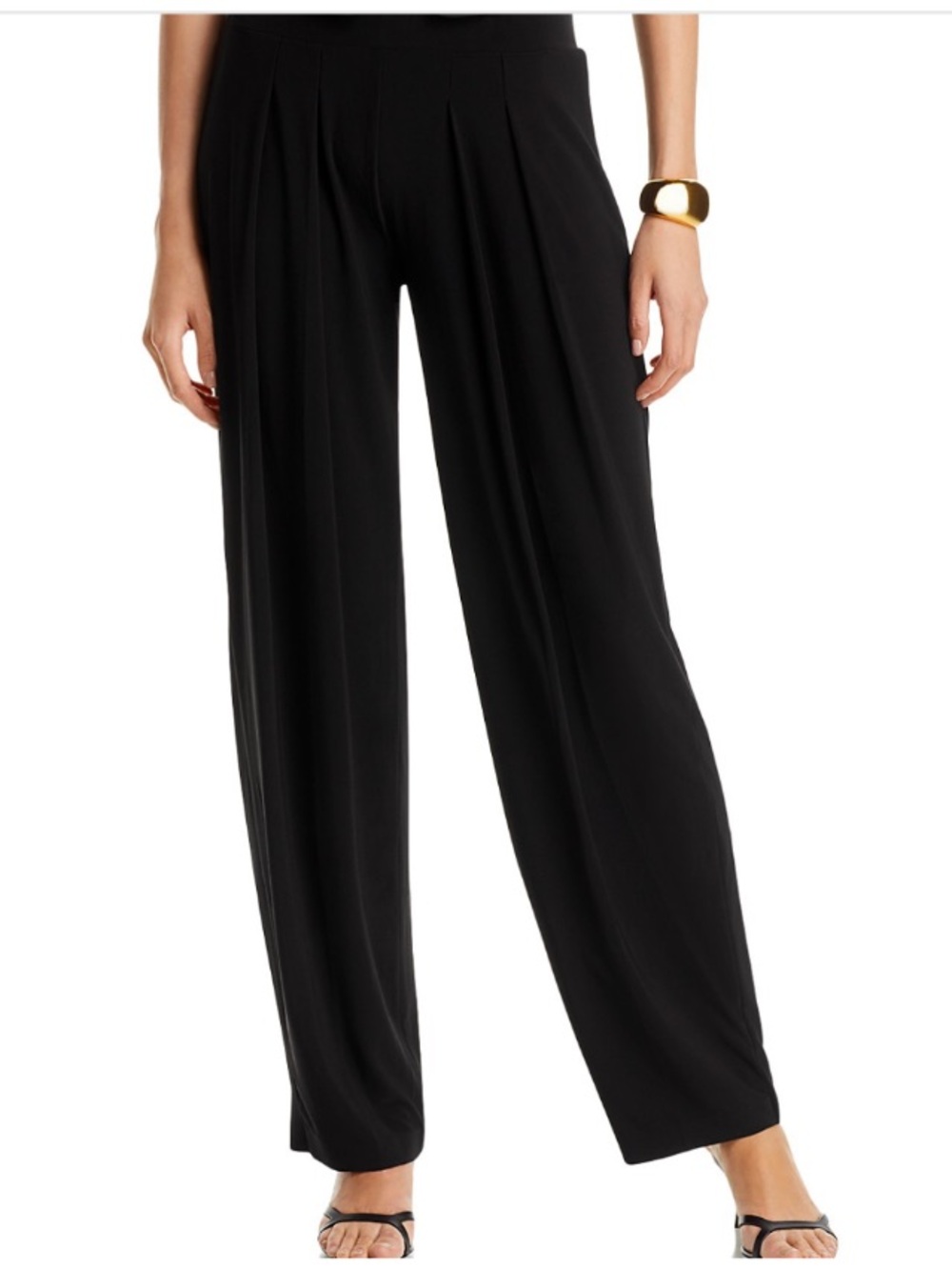 Norma Kamali Black Wide-Leg Jersey Pants